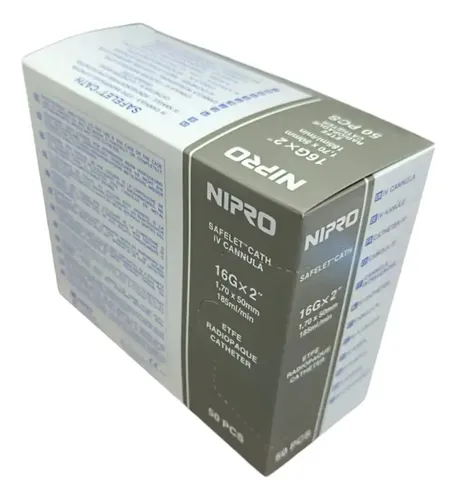 CATETER INTRAVENOSO (Branula) 16 G x 2″ CAJA 50 UNIDADES (gris)
