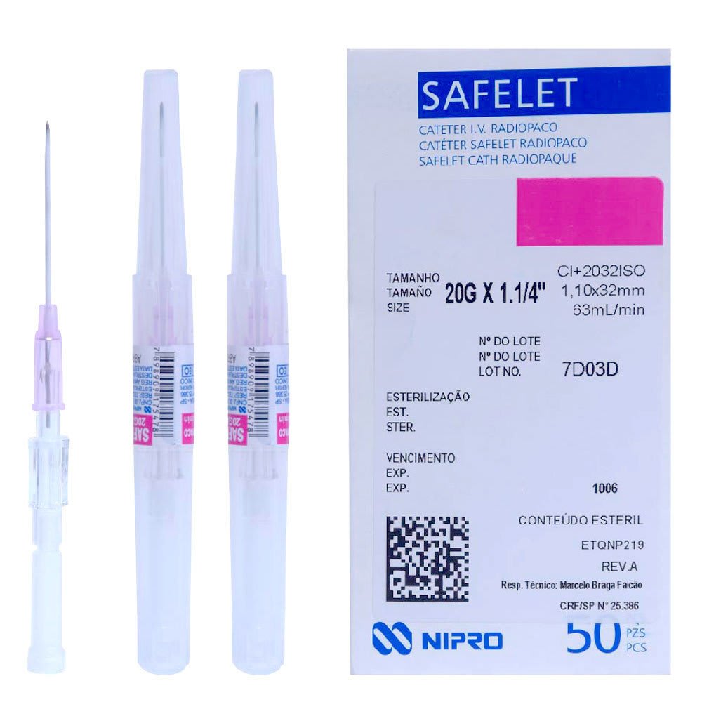 CATETER INTRAVENOSO (Branula) 20 G x 1 1/4" CAJA 50 UNIDADES (rosada) - Imagen 2